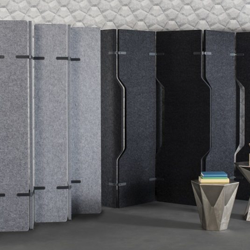 Partisi Kantor Ramah Lingkungan Berkualitas Tinggi Pembatas Ruangan Bentuk Daun Bergerak Penyerapan Suara Tinggi Desain Modern yang Dapat Disesuaikan