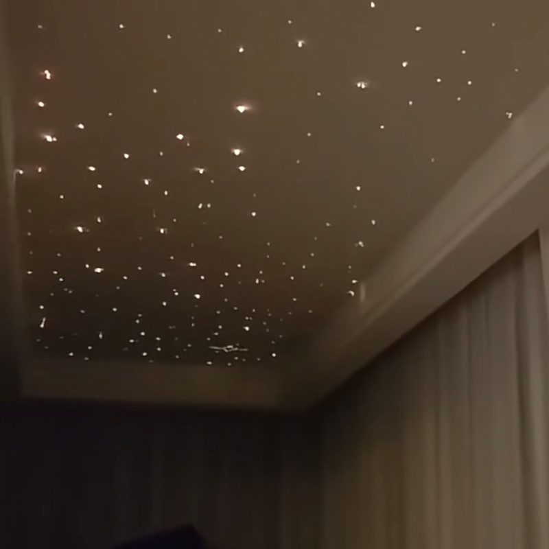 Cahaya Bintang Ambien Cahaya Bintang Panas Langit-langit Peregangan Akustik Serat Optik Warna-warni Modern untuk Hotel Remote Control Ambient Cahaya Bintang Ambien Cahaya Bintang Panas Langit-langit Peregangan Akustik Serat Optik Warna-warni Modern untuk Hotel Remote Control Ambient