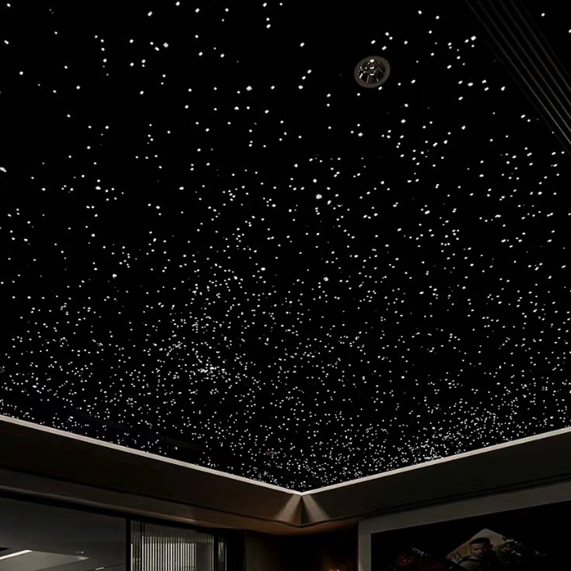 Panel Langit-langit Bintang Cahaya Fiber Optic RGB Gaya Modern Gypsum 7 Warna untuk Ruang Tamu Panel Langit-langit Bintang Cahaya Fiber Optic RGB Gaya Modern Gypsum 7 Warna untuk Ruang Tamu