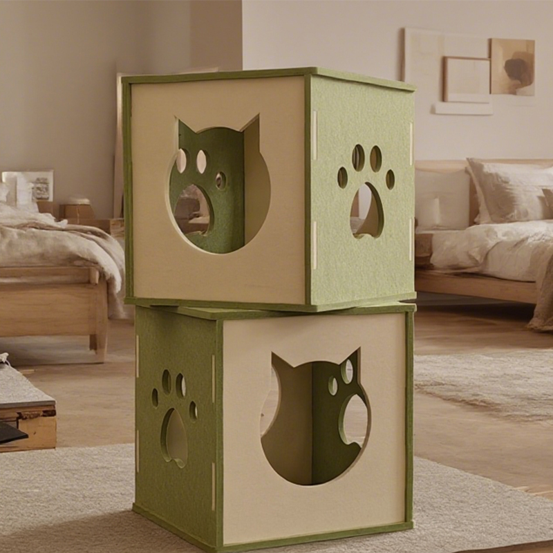 Tempat Tidur Kucing Ramah Lingkungan Pengurang Kebisingan Penyerap Suara Modern dengan Panel Akustik, Mudah Dipasang, Permukaan Tahan Gores untuk Kenyamanan Kucing, Bahan Tidak Beracun, Desain Ramah Hewan Peliharaan, Sempurna untuk Lingkungan Rumah yang Tenang, Sarang Kucing Tahan Lama