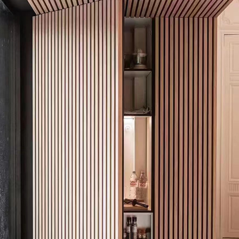 Panel Dinding Serpihan Kayu Spesonic untuk Interior Peredam Kebisingan Akustik Dekoratif 3D Panel Dinding Penyerap Suara Akupanel